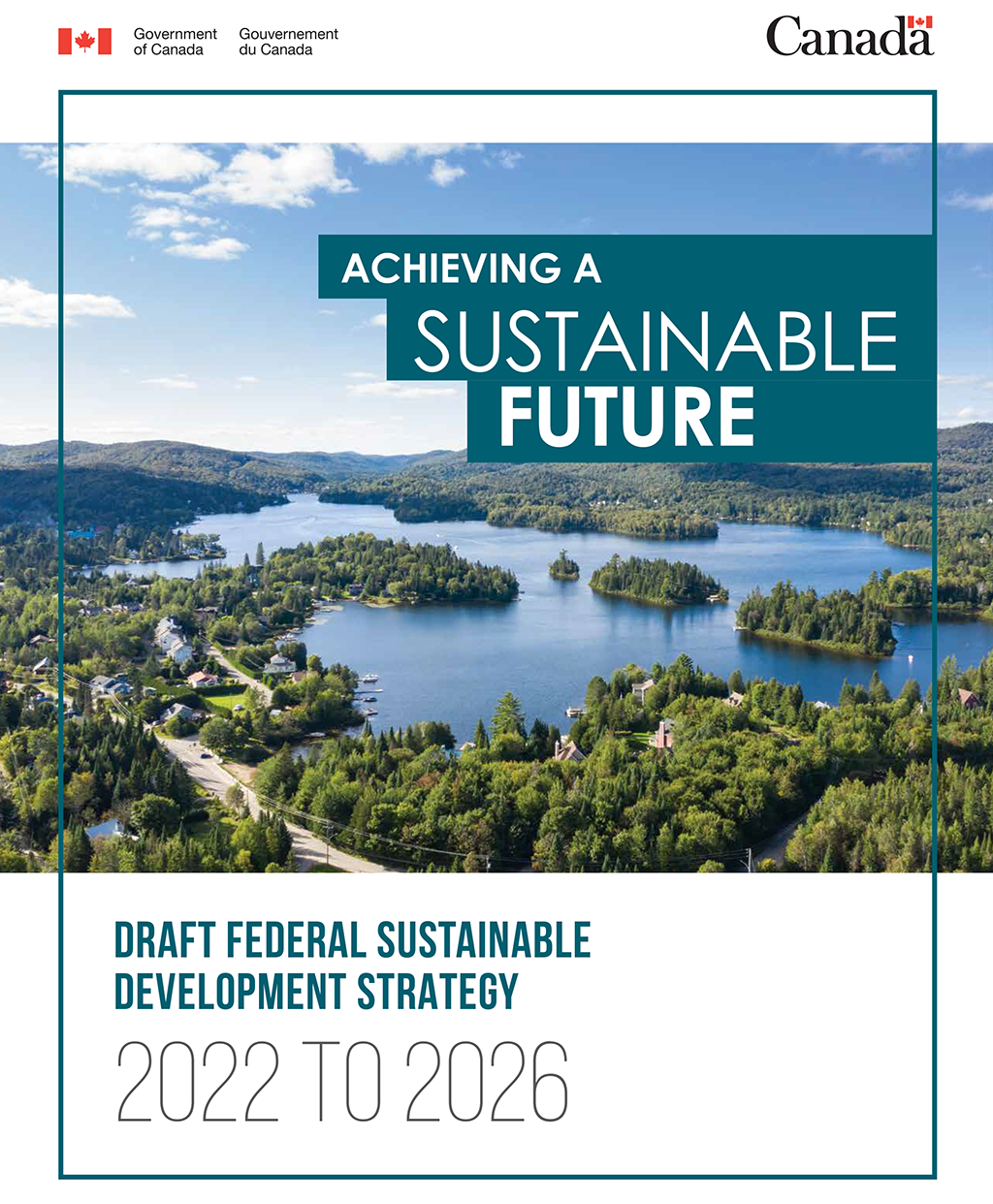Cover page of the publication “Achieving a Sustainable Future—Draft Federal Sustainable Development Strategy 2022 to 2026”