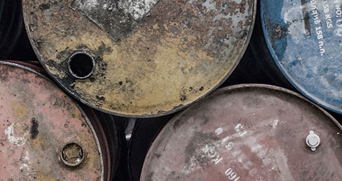 Photo of barrels of crude oil