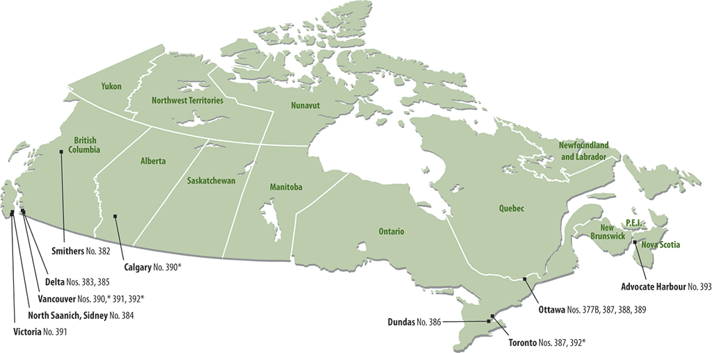 Map showing the communities from which the petitions came