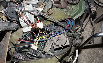 Photo of wires from old car audio equipment