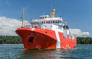 Image of an offshore fisheries science vessel for the Canadian Coast Guard