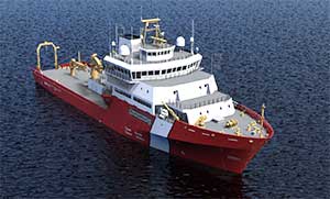 Image of an offshore oceanographic science vessel for the Canadian Coast Guard